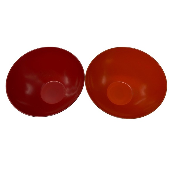 Authentic, Japanese Miso, Soup Bowls Set of 2. Black, Ted and Orange. - Picture 3 of 6